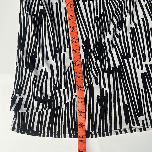 NY&Co. Stretch Ruched Wrap Midi Lined Sleeveless V-Neck Plunge Dress Cinched XS - Picture 8 of 9